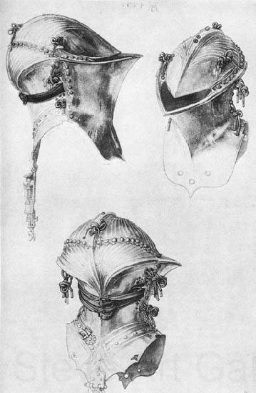 Albrecht Durer Side, Front, and Back View of a Helmet